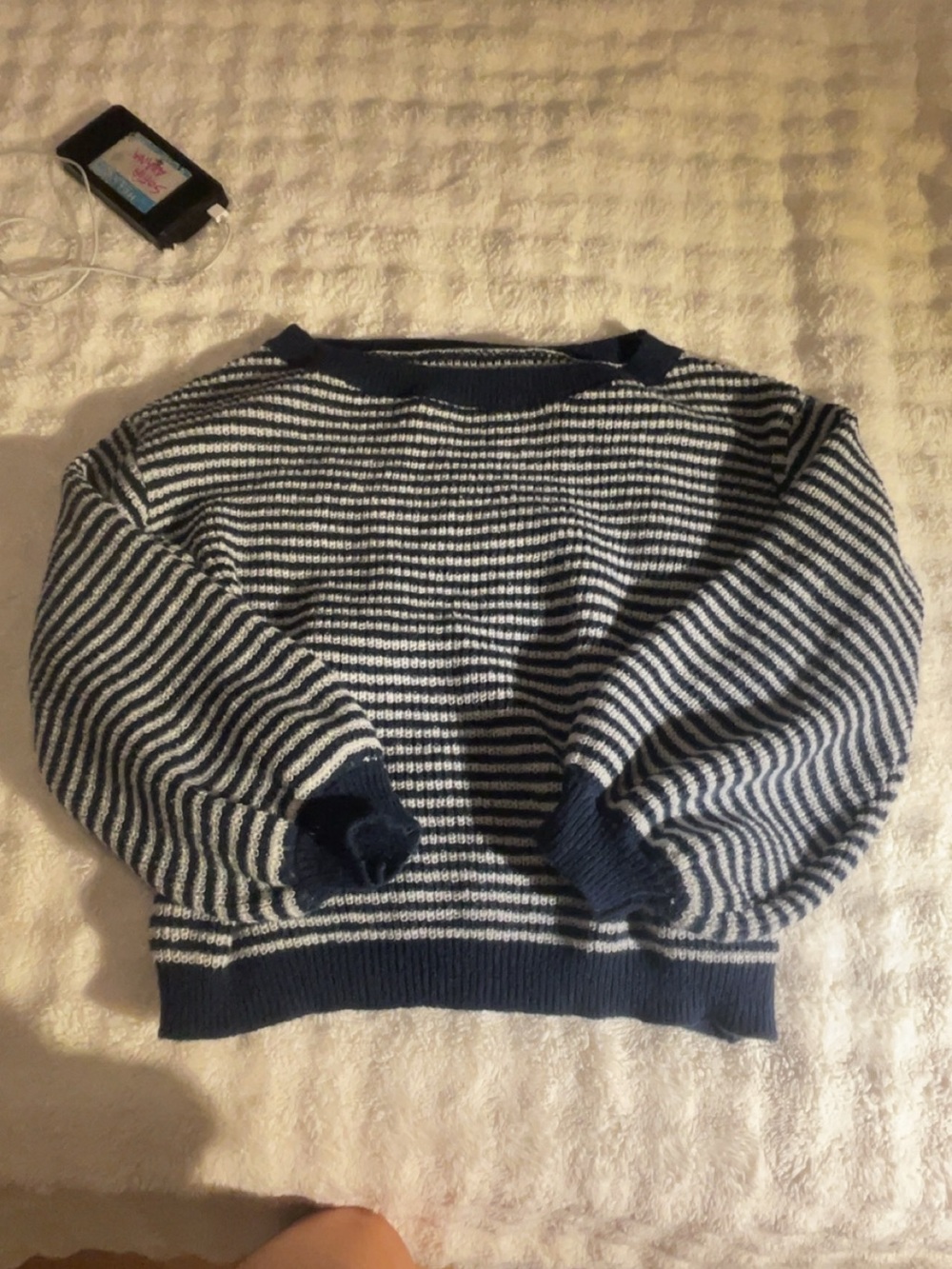 Fall striped off the shoulder sweater